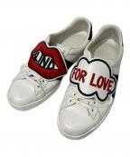 GUCCIグッチ）の古着「BLIND FOR LOVE パッチスニーカー」｜ホワイト