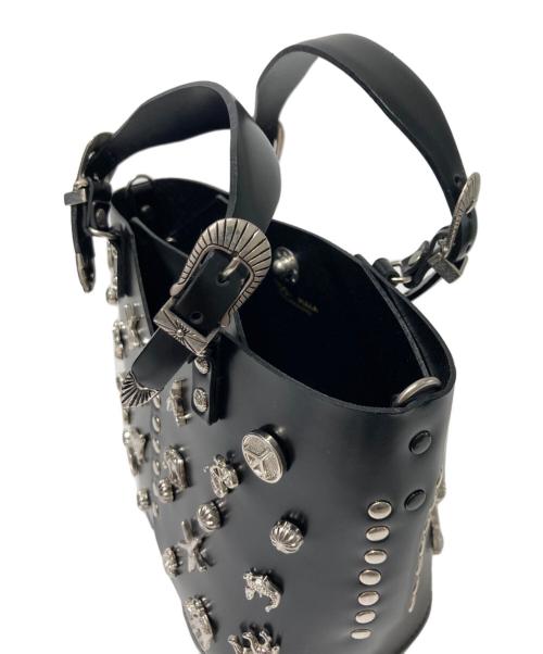 TOGA PULLA（トーガ プルラ）TOGA PULLA (トーガ プルラ) レザートートバッグスタッズミニショルダーバッグ ブラックの古着・服飾アイテム