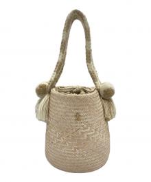 yosuzi（ヨスジ）の古着「カゴハンドバッグ」｜ベージュ