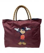 NOMADISノマディス）の古着「ミッキーコラボトートバッグ」｜ワインレッド