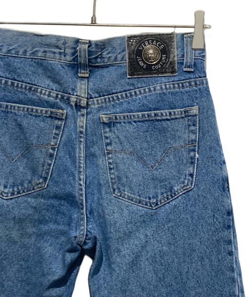 VERSACE JEANS COUTURE（ヴェルサーチ ジーンズクチュール）VERSACE JEANS COUTURE (ヴェルサーチ ジーンズクチュール) メデューサパッチボーイフレンドデニム ブルー サイズ:71㎝の古着・服飾アイテム