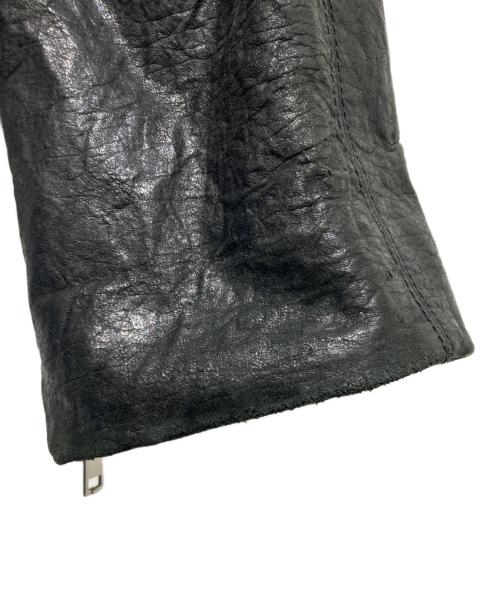 RICK OWENS（リックオウエンス）RICK OWENS (リックオウエンス) デニム切替レザージャケット インディゴ サイズ:Sの古着・服飾アイテム