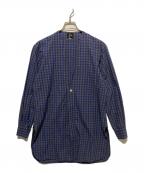 Needlesニードルズ）の古着「ノーカラーロングシャツ」｜ブルー