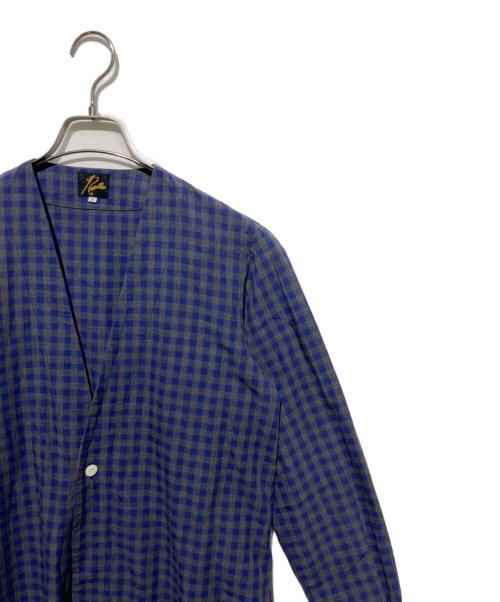 Needles（ニードルズ）Needles (ニードルズ) ノーカラーロングシャツ ブルー サイズ:Sの古着・服飾アイテム