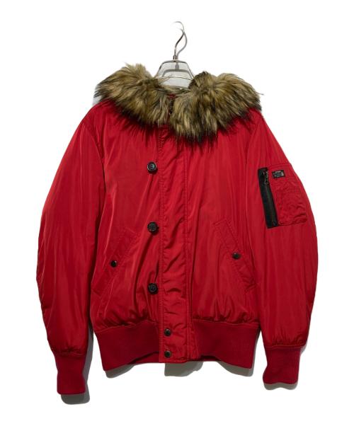 DIESEL（ディーゼル）DIESEL (ディーゼル) WESKIMO-2 JACKET N-2B フライトジャケット レッド サイズ:Mの古着・服飾アイテム