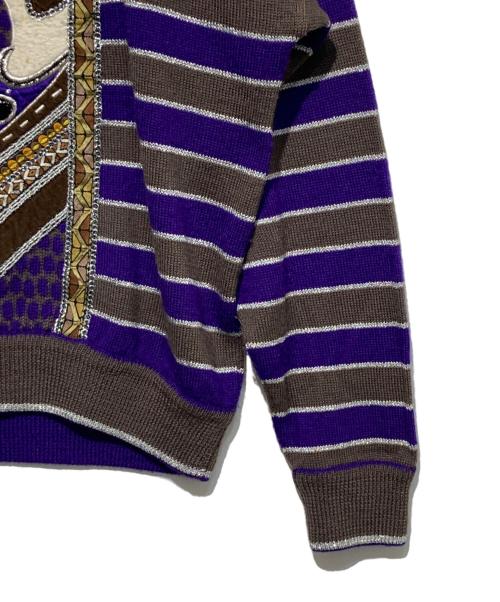 kansai international（カンサイインターナショナル）kansai international (カンサイインターナショナル) オールドデザインニット パープル サイズ:不明の古着・服飾アイテム
