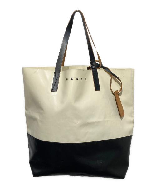 MARNI（マルニ）MARNI (マルニ) トライベッカ バイカラートートバッグ ホワイト×ブラックの古着・服飾アイテム