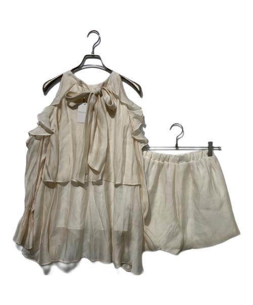 dolce liche（ドルチェリーチェ）dolce liche (ドルチェリーチェ) バックリボンシフォンブラウスセットアップ アイボリー サイズ:FREEの古着・服飾アイテム