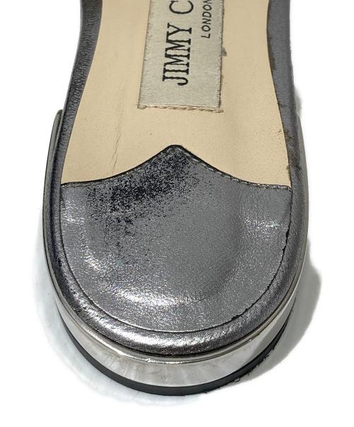 JIMMY CHOO（ジミーチュウ）JIMMY CHOO (ジミーチュウ) グリッターフラットサンダル シルバー サイズ:34の古着・服飾アイテム