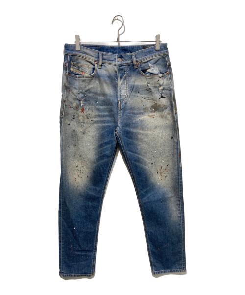 DIESEL（ディーゼル）DIESEL (ディーゼル) ペイントデニムパンツ ブルー サイズ:32×30の古着・服飾アイテム
