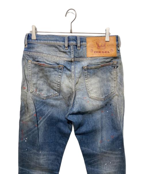 DIESEL（ディーゼル）DIESEL (ディーゼル) ペイントデニムパンツ ブルー サイズ:32×30の古着・服飾アイテム