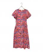 HERALBONYヘラルボニー）の古着「バルーンスリーブワンピース「無題」」｜レッド