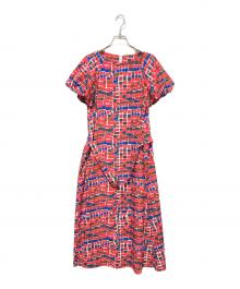 HERALBONY（ヘラルボニー）の古着「バルーンスリーブワンピース「無題」」｜レッド