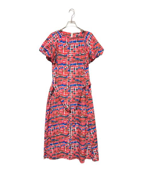 HERALBONY（ヘラルボニー）HERALBONY (ヘラルボニー) バルーンスリーブワンピース「無題」 レッド サイズ:FREEの古着・服飾アイテム