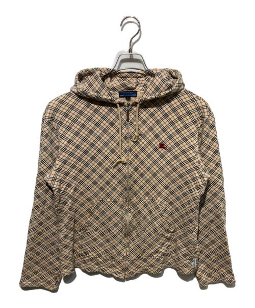 BURBERRY BLUE LABEL（バーバリーロンドンブルーレーベル）BURBERRY BLUE LABEL (バーバリーロンドンブルーレーベル) ノバチェックジップパーカー ベージュ サイズ:Lの古着・服飾アイテム