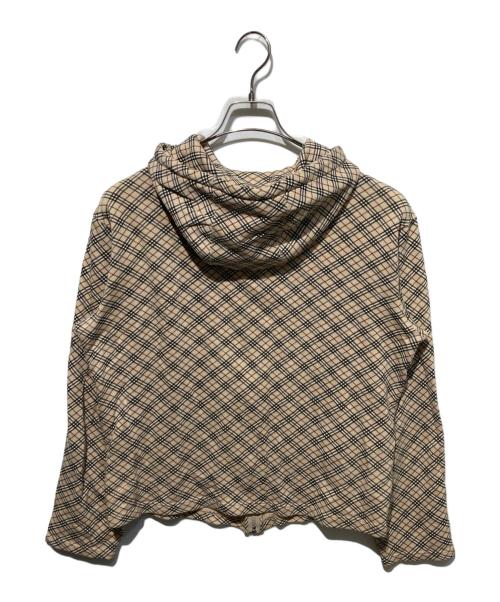 BURBERRY BLUE LABEL（バーバリーロンドンブルーレーベル）BURBERRY BLUE LABEL (バーバリーロンドンブルーレーベル) ノバチェックジップパーカー ベージュ サイズ:Lの古着・服飾アイテム