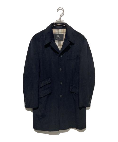 BURBERRY BLACK LABEL（バーバリーブラックレーベル）BURBERRY BLACK LABEL (バーバリーブラックレーベル) アンゴラ チェスターコート ブラック サイズ:Lの古着・服飾アイテム