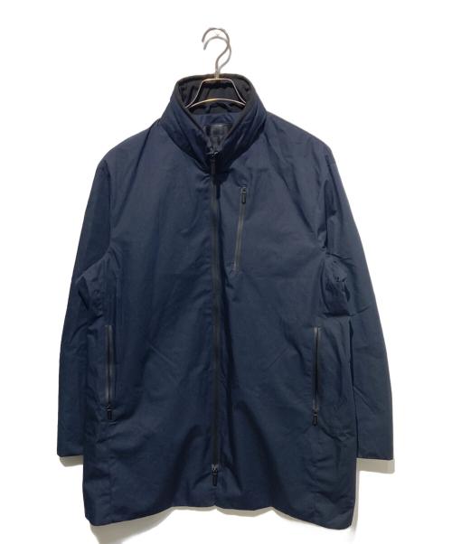 EMPORIO ARMANI（エンポリオ アルマーニ）EMPORIO ARMANI (エンポリオアルマーニ) フロントWジップ フード収納ショートコート ネイビー サイズ:54の古着・服飾アイテム