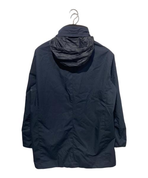 EMPORIO ARMANI（エンポリオ アルマーニ）EMPORIO ARMANI (エンポリオアルマーニ) フロントWジップ フード収納ショートコート ネイビー サイズ:54の古着・服飾アイテム
