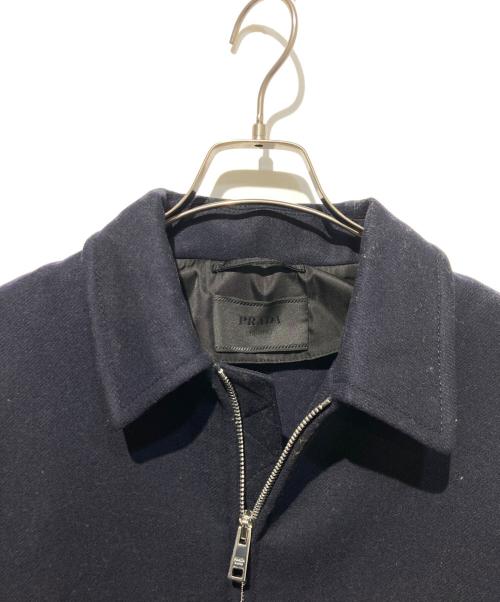 PRADA（プラダ）PRADA (プラダ) ウールジップアップブルゾン ネイビー サイズ:Ｍの古着・服飾アイテム