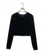 anukeアンヌーク）の古着「Velour Short Tops」｜ブラック