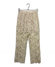NOUNLESS（ナウンレス）の古着「VINTAGE LIKE LACE SLIT PANTS」｜アイボリー
