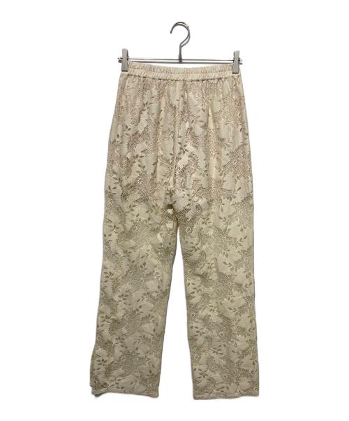 NOUNLESS（ナウンレス）NOUNLESS (ナウンレス) VINTAGE LIKE LACE SLIT PANTS アイボリー サイズ:2の古着・服飾アイテム