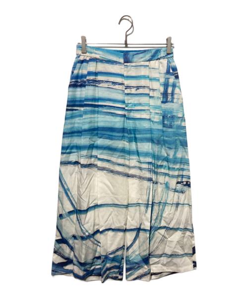 HERALBONY（ヘラルボニー）HERALBONY (ヘラルボニー) リネンワイドパンツ「ももこ」 ブルー サイズ:FREEの古着・服飾アイテム