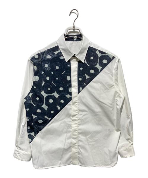 HERALBONY（ヘラルボニー）HERALBONY (ヘラルボニー) デザインシャツ（ショルダー切替)「無題(丸)」 ホワイト サイズ:FREEの古着・服飾アイテム