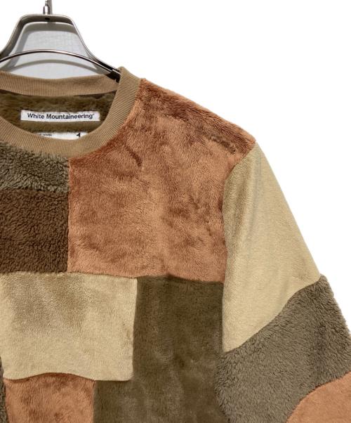 WHITE MOUNTAINEERING（ホワイトマウンテ二アニング）WHITE MOUNTAINEERING (ホワイトマウンテ二アニング) フリースパッチワークプルオーバー ブラウン サイズ:1の古着・服飾アイテム
