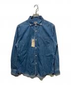 BARNSバーンズ）の古着「Wide Spread Collar B.D. 8oz Denim Shirt」｜ブルー