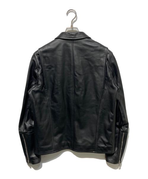 EMMETI（エンメティ）EMMETI (エンメティ) ERICKナッパレザーシングルレザージャケット ブラック サイズ:XLの古着・服飾アイテム