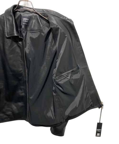 EMMETI（エンメティ）EMMETI (エンメティ) ERICKナッパレザーシングルレザージャケット ブラック サイズ:XLの古着・服飾アイテム