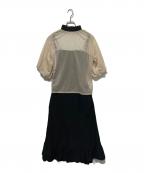 Ameriアメリ）の古着「LAYERED BALLOON HEM DRESS」｜ベージュ