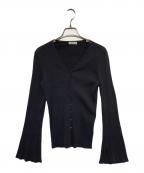 DES PRESデ プレ）の古着「コットンアセテートリブ Vネックカーディガン」｜グレー