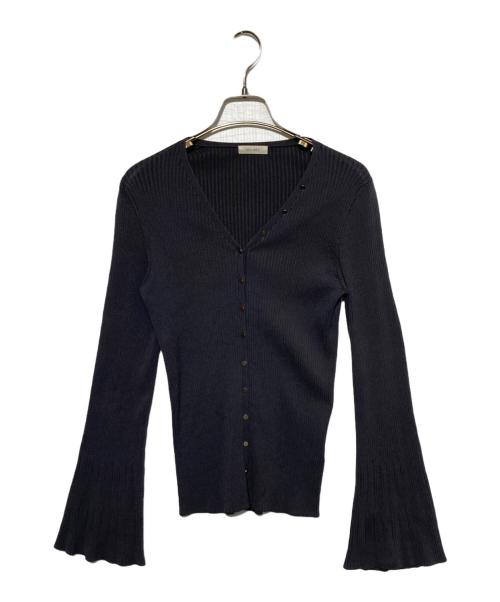 DES PRES（デ プレ）DES PRES (デ プレ) コットンアセテートリブ Vネックカーディガン グレー サイズ:FREEの古着・服飾アイテム