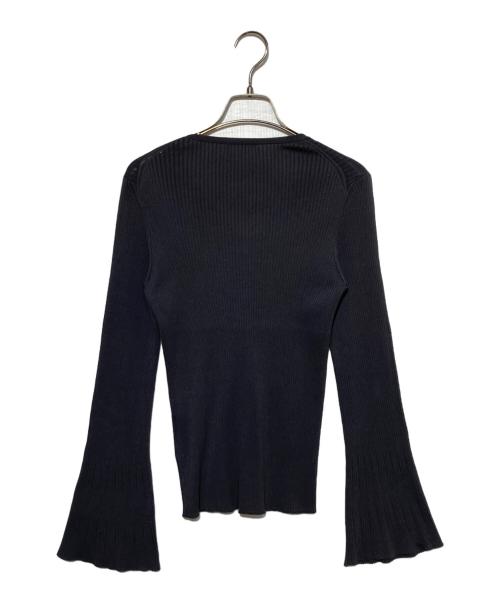 DES PRES（デ プレ）DES PRES (デ プレ) コットンアセテートリブ Vネックカーディガン グレー サイズ:FREEの古着・服飾アイテム