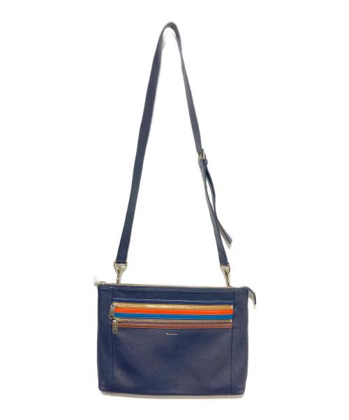 PAUL SMITH（ポールスミス）Paul Smith (ポールスミス) マルチストライプショルダーバッグ ネイビーの古着・服飾アイテム