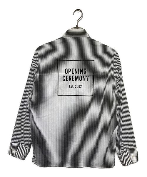OPENING CEREMONY（オープニングセレモニー）OPENING CEREMONY (オープニングセレモニー) ストライプシャツ ホワイト×グレー サイズ:46の古着・服飾アイテム