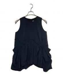 UN3D.（アンスリード）の古着「ROUND GATHER TOP」｜ブラック