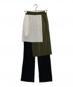 OMMOオーエムエムオー）の古着「LAYERED PLEATS PT」｜グリーン