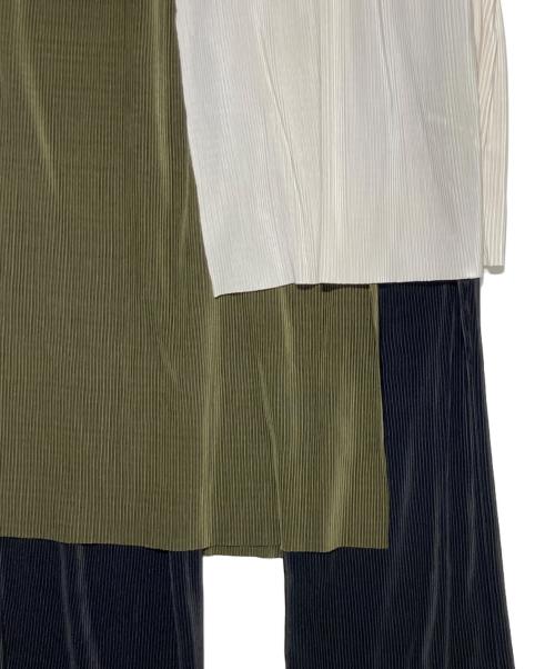 OMMO（オーエムエムオー）OMMO (オーエムエムオー) LAYERED PLEATS PT グリーン サイズ:36の古着・服飾アイテム