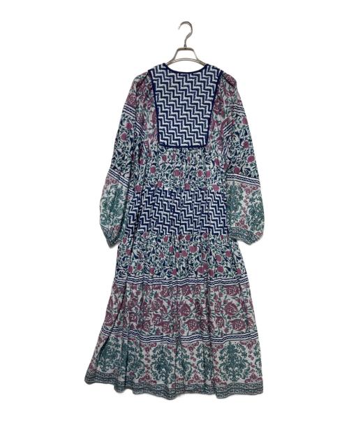 SLOBE IENA（スローブ イエナ）SLOBE IENA (スローブ イエナ) インドパネルティアードワンピース ブルー×グリーン サイズ:38の古着・服飾アイテム