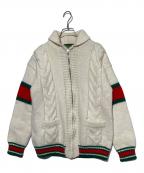 GUCCIグッチ）の古着「シェリーラインカウチンニットカーディガン」｜ホワイト