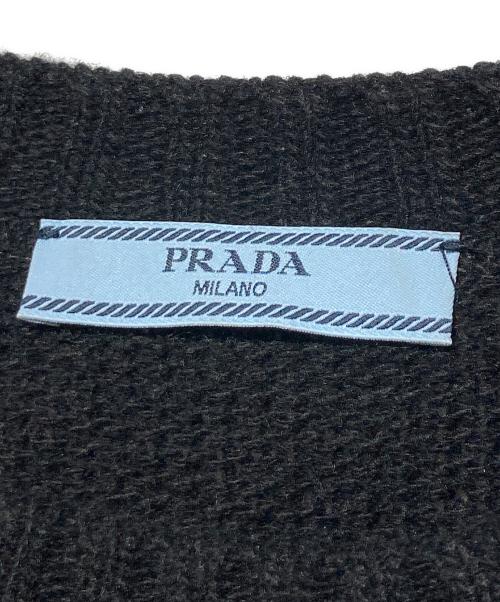 PRADA（プラダ）PRADA (プラダ) ウールカシミヤブレンドロゴニット ブラック サイズ:40の古着・服飾アイテム