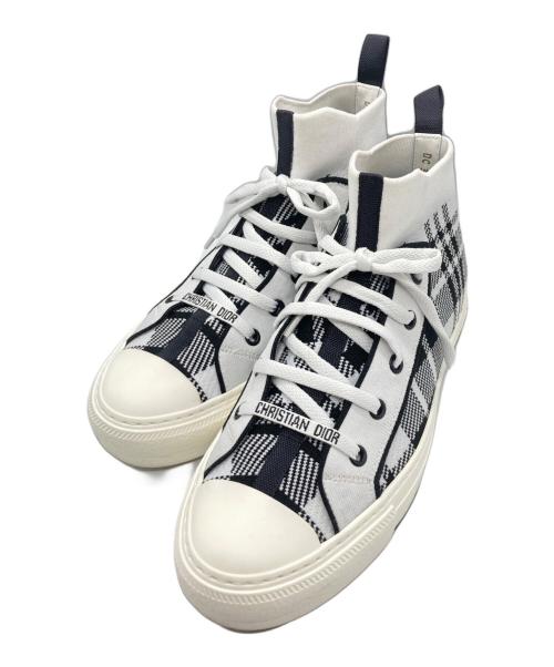 Christian Dior（クリスチャン ディオール）Christian Dior (クリスチャン ディオール) WALK'N'DIOR ハイカットスニーカー ホワイト×ブラック サイズ:38の古着・服飾アイテム