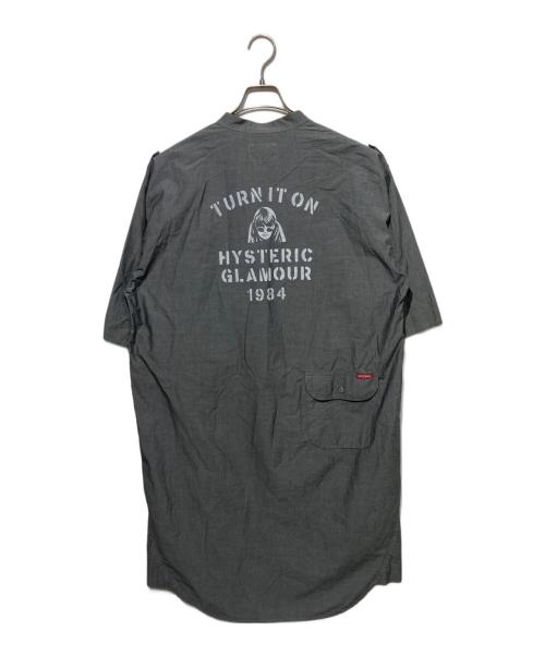 Hysteric Glamour（ヒステリックグラマー）Hysteric Glamour (ヒステリックグラマー) バックロゴシャツワンピース グレー サイズ:FREEの古着・服飾アイテム