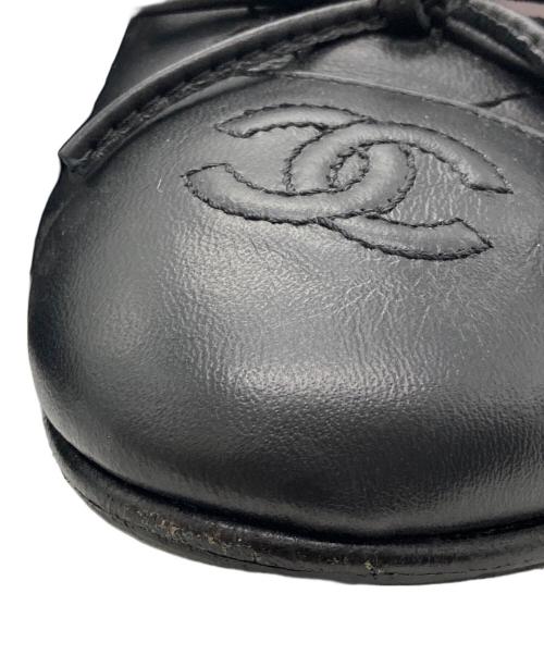 CHANEL（シャネル）CHANEL (シャネル) ココマーク バレリーナシューズ ブラック サイズ:37 1/2の古着・服飾アイテム
