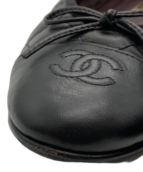 CHANEL（シャネル）CHANEL (シャネル) ココマーク バレリーナシューズ ブラック サイズ:37 1/2の古着・服飾アイテム