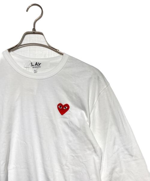 PLAY COMME des GARCONS（プレイコムデギャルソン）PLAY COMME des GARCONS (プレイコムデギャルソン) L/S T-SHIRT ホワイト サイズ:Lの古着・服飾アイテム